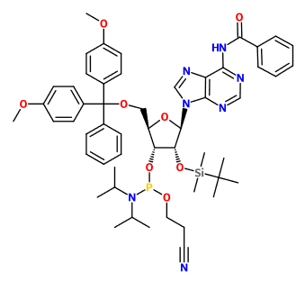 (image for) MC082201 5'-O-DMT-2'-O-tert-Butyldimethylsilyl-N6-benzoyl-adenosine 3'-CE phosphoramidite